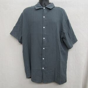 Mens Blue Shirt 2X Large Short Sleeve Casual Preppy